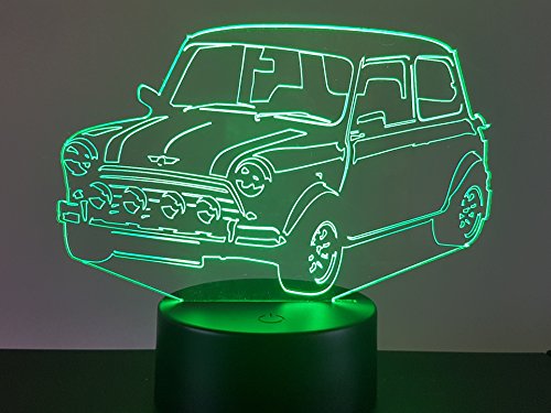 disegno compatibile Austin Mini Cooper, lampada da salotto 3D
