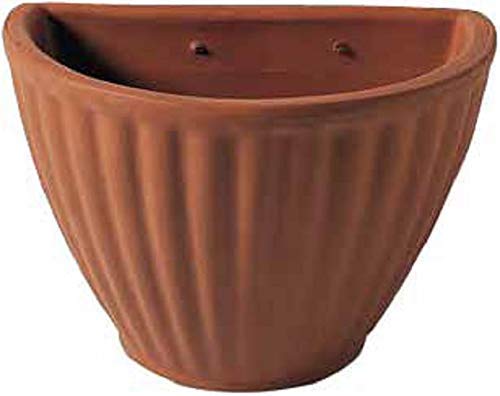 VASI A MURO GERLA IN TERRACOTTA (DUE PEZZI UGUALI) PER PIANTE E FIORI; LUNGHEZZA CM. 25, ALTEZZA CM. 18, PROFONDITA' CM. 16 – FIORIERE PENSILI/A PARETE MADE IN ITALY