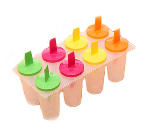 YUEMING set di 8 pezzi Stampo ghiacciolo Stampo per gelato ，BPA free, Ideale per la Preparazione di ghiaccioli, Gelati, sorbetti