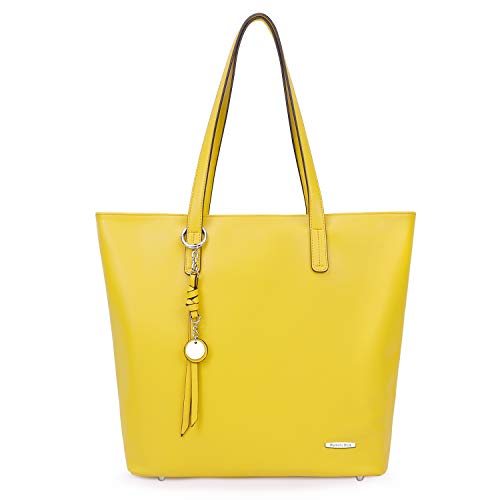 Pomelo Best Borsa a mano Donne Pelle Spalla Tracolla Tote Grande in PU morbido (Limone Giallo)