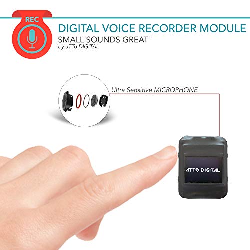Mini Registratore Vocale Professionale - Suono HQ 1536 Kbps e Attivazione vocale | Piccole dimensioni e 24 ore batteria | 570 ore Modulo Configurabile 8GB | Involucro di gomma