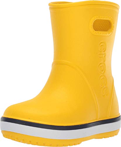 Crocs Crocband Rain Boot Kids', Stivali di Gomma Unisex-Bambini, Giallo (Yellow/Navy 734), 28/29 EU