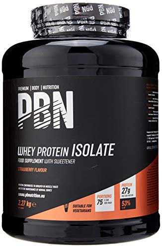 Premium Body Nutrition, proteine isolate del siero di latte in polvere (Whey-ISOLATE), 2,27 kg, fragola, 75 porzioni