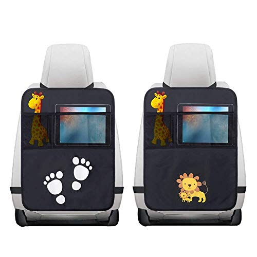 2 Pezzi Protezione Sedile Auto,Impermeabile Sedile Posteriore Auto Organizzatori 2 x Tasca dell' Organizzatore Tasca iPad,Organizer Bambino per Sedile Auto,Protezione Sedile Auto Bambini(Nero)