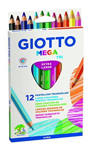 Giotto 220600 - Gio Mega-Tri Astuccio 12 Maxi Pastelloni Colorati