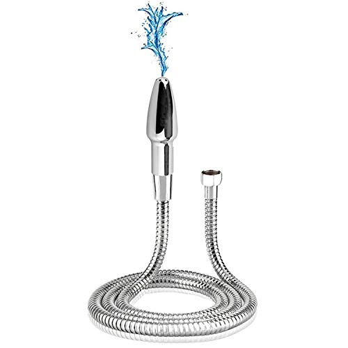 Doccino pulizia anale enema doccia sistema di pulizia profonda per tubo doccia per clistere (argento)