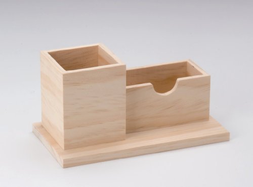 Glorex portapenne 2 Scomparti, FSC, Legno, Naturale, 19 x 10 x 10 cm