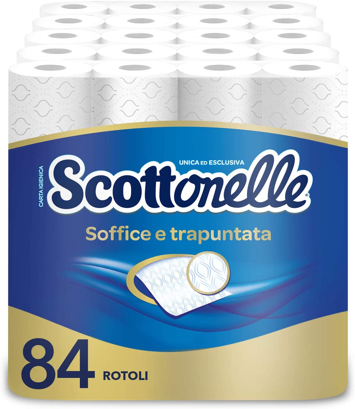 Scottonelle Carta Igienica Soffice e Trapuntata, Confezione da 84 Rotoli