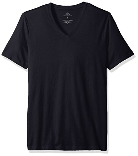 ARMANI EXCHANGE Pima Cotton V-Neck T-Shirt, Blu (Navy 1510), Large Uomo