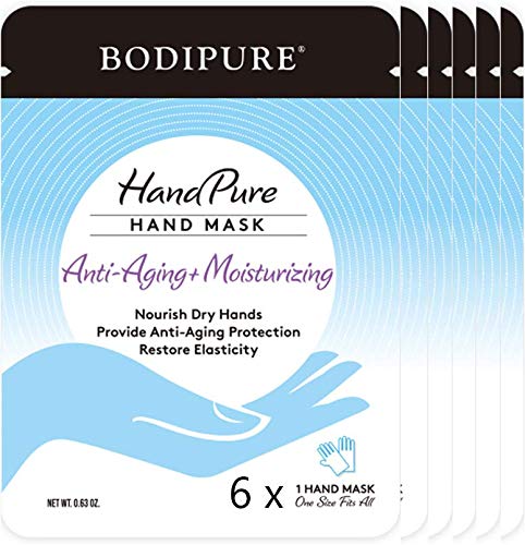 Guanti idratanti mani per pelli secche, antietà. Set da 6 pezzi - Bodipure Hand Pure Hand Mask anti-aging moisturizing