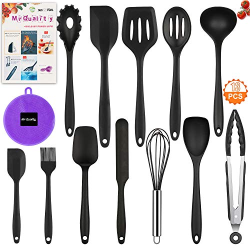 Mr Quality 13pcs Utensili da Cucina in Silicone Antiaderente Set di Utensili da Cucina in lavastoviglie Set da Cucina Resistente al Calore 13pezzi