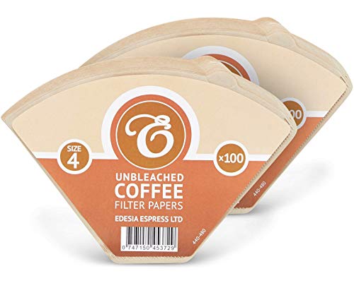 EDESIA ESPRESS - 200 filtri caffè americano in carta non sbiancata - forma a cono - misura 4