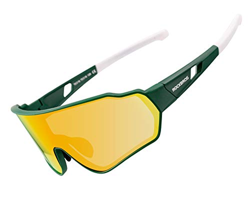 ROCKBROS Occhiali Ciclismo Protezione UV 400 Occhiali da Sole Sportivi per Bici MTB Corsa Pesca Lenti Colorati Polarizzati Ultra-Leggero Unisex
