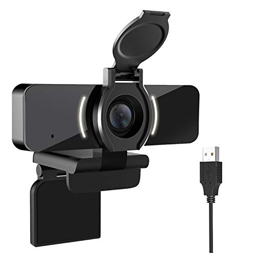 LarmTek Webcam 1080P con microfono e cover per privacy,Videocamera USB per webcam,Webcam streaming HD per PC desktop e laptop con microfono