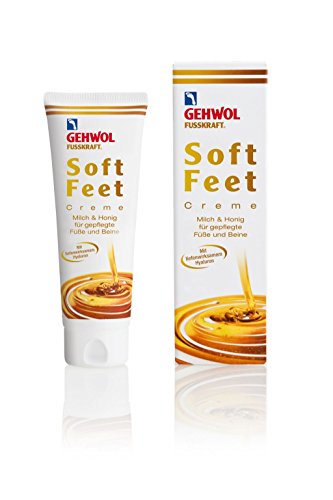 Gehwol, Fusskraft, crema Soft Feet, crema per i piedi da 125 ml, sensazione liscia e setosa con latte e miele