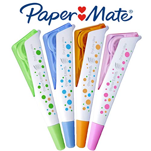 Paper Mate Liquid Paper DryLine - Penna a nastro ultra correttiva, 5 mm x 6 m, colori assortiti (confezione da 4)