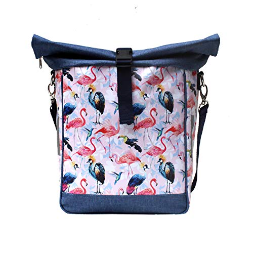 IKURI Borsa Impermeabile Bici - Borsa per Bicicletta Portapacchi Posteriore Leggero per Mountain Bike Sacca Sportiva a Forma Quadrata - Design Pajaros