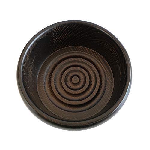 EMLOK Ciotola Barba artigianale in legno di faggio con fondo a spirale