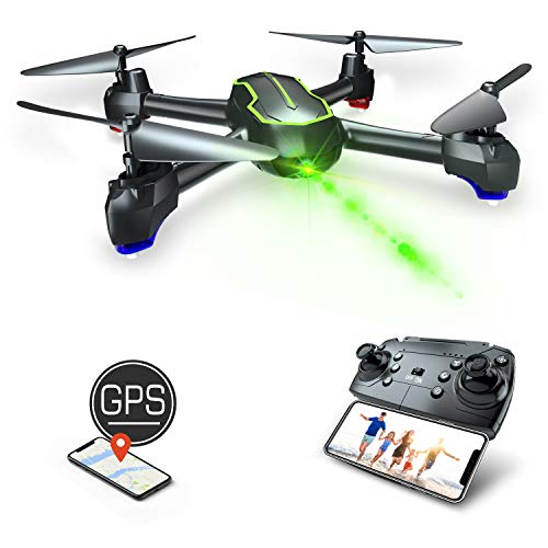 Asbww Drone GPS con Telecamera HD 1080p per Principianti, Quadricotteri RC Droni FPV con GPS Funzione di RTH / 32 Minuti di Volo / Funzione Seguimi ( Due batterie )