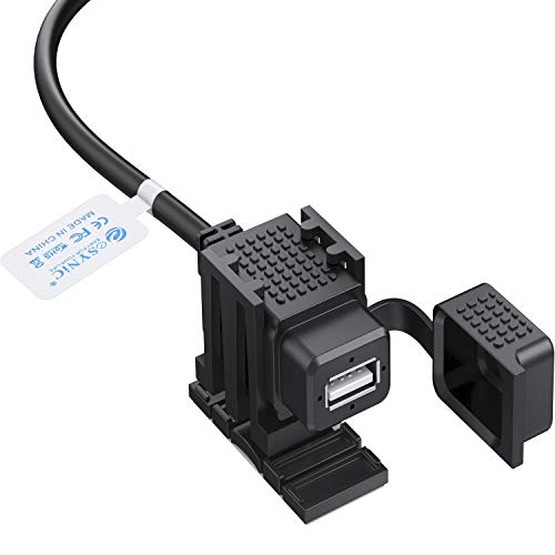 eSynic USB Caricabatterie da Moto per Cellulare USB Caricatore 2.1 A 12V/24V Presa Adattatore di Alimentazione Impermeabile per Smartphone GPS da Moto Motocicletta