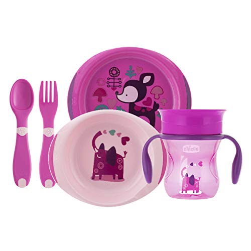 Chicco Set Pappa 12M+, Bimba, Rosa