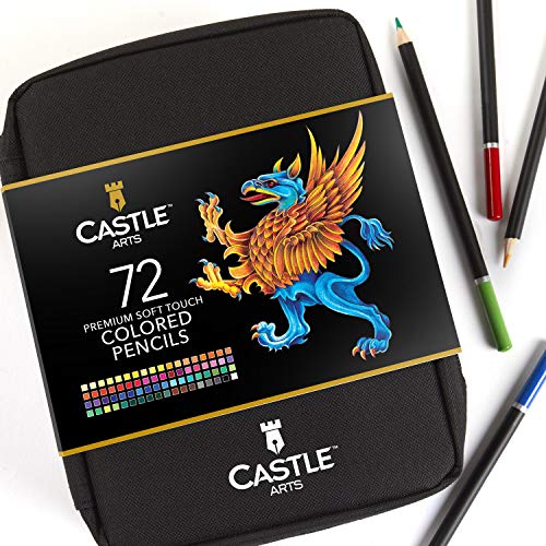 Astuccio con zip da 72 matite colorate Castle Art Supplies - Comodo astuccio con zip per raggruppare e proteggere le tue matite colorate