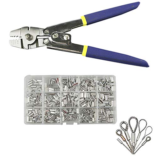 Casinlog - Pinze da pesca in acciaio INOX, strumento crimpatrice con 150 pezzi ghiera per crimpare e crimpare manicotti