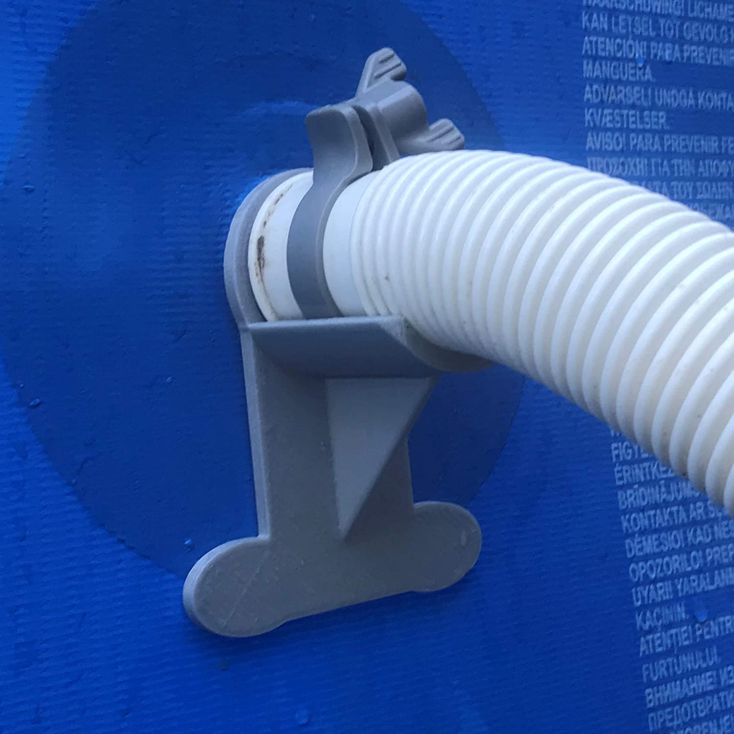 2 supporti per tubi da piscina. Supporti grigi per tubi (ad esempio INTEX) da 30 mm a 37 mm
