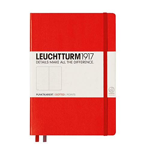 Leuchtturm 1917, taccuino (A5), copertina rigida, 249 pagine A puntini Dotted Rot, 249 Pezzi