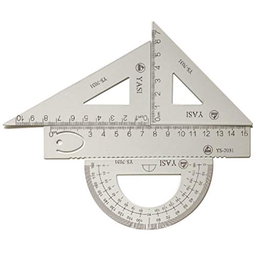 LATERN 4 Pezzi Matematica Geometria Strumento Triangolo In Lega Di Alluminio Righello Quadrato Set, Forniture Per Studenti Set Di Disegni Tra Cui Goniometro