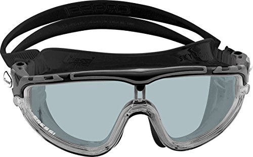 Cressi Skylight Swim Goggles, Occhialini Premium per Nuoto, Piscina, Triathlon e Sport Acquatici Unisex Adulto, Nero/Nero/Lenti Grigio