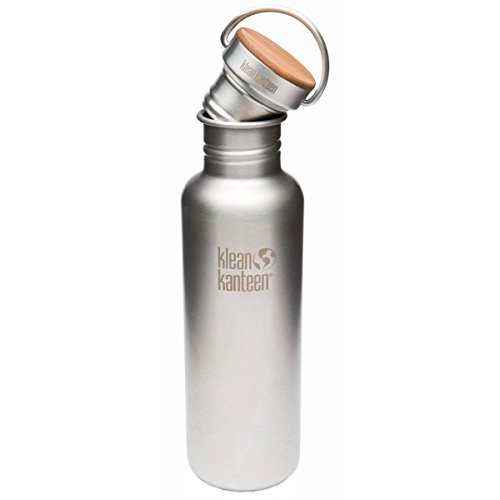 Klean Kanteen Bottiglia in Acciaio Inox con Stainless Unibody Bamboo Cappello Reflect, Edelstahlflasche mit Stainless Unibody Bamboo cap 800 ml Reflect, Brushed Stainless