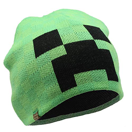 MINECRAFT Cappello Creeper Bambino Cappelli per Ragazzo Invernali (S/M)