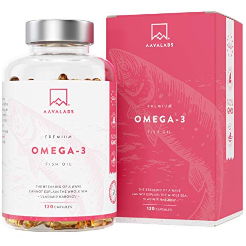 Omega 3 - Elevata Potenza - Olio di pesce da 2000 mg - 120 capsule molli - Fonte di Acidi Grassi - 800 mg di EPA - 400 mg di DHA