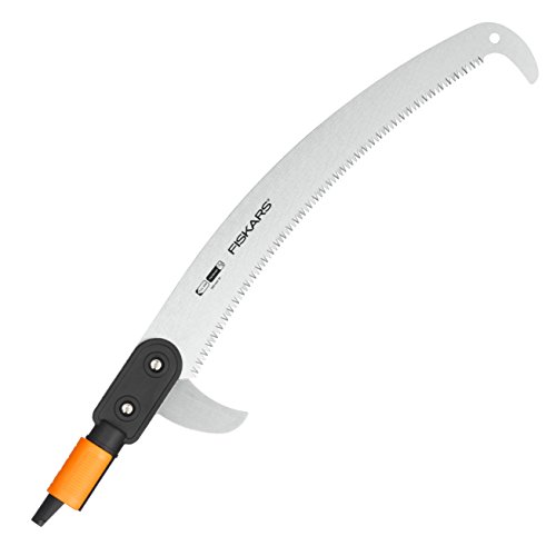 Fiskars Seghetto Curvo per Manico telescopico, Testa d'attrezzo, Lunghezza: 55 cm, Lama in Acciaio temprato, Nero/Arancione, QuikFit, 1000691