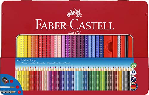 Faber-Castell 48 Colour Grip matita con accessori, multicolore