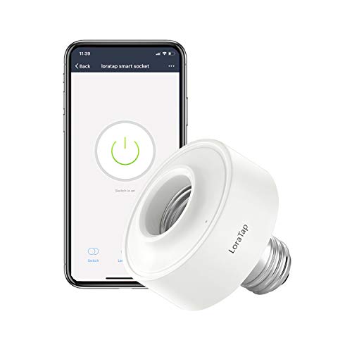 Smart WiFi Portalampada E27, LoraTap Wireless Adattatore per LED Lampadina Funziona con Echo Alexa e Google Home Assistant, Controllo Remoto Smartphone Tramite APP