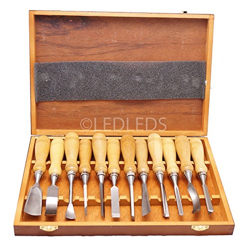 SGORBIE PROFESSIONALI PER INTAGLIO SCALPELLI UTENSILI PER LEGNO SET 12 PZ