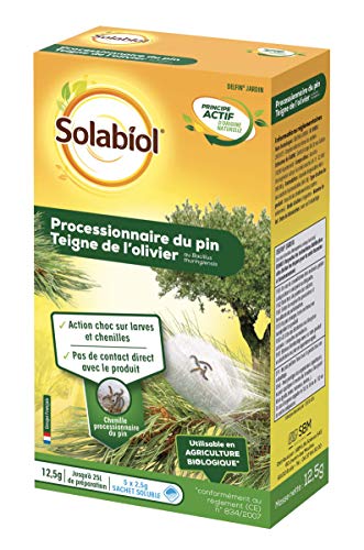 SOLABIOL SOPIN12 Processionari del pino Bacillus-Trattamento Choc-efficace su larve e ciniglie, utilizzabile in agricoltura biologica, fino a 25 L di soluzione
