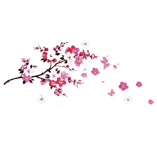Adesivi murali fiori Sakura - Rimovibile fiore di ciliegio Ramo d'albero decalcomanie Murales - Decorazioni per la casa fai da te Adesivi murali - Dracarys