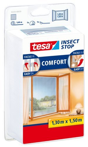 Zanzariera per Finestra tesa Insect Stop Comfort, 1,3m x 1,5m, Bianco