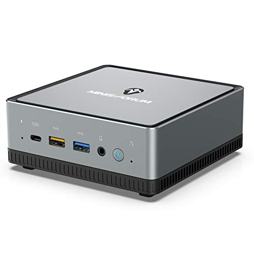 Mini PC AMD Ryzen 7 PRO 2700U | 16 GB di RAM SSD SATA da 512 GB | Grafica Radeon Vega 10 | Windows 10 Pro | Intel WIFI6 AX200 BT 5.1 | HDMI 2.0 / Display/USB-C | 2X RJ45 | 4X USB 3.1
