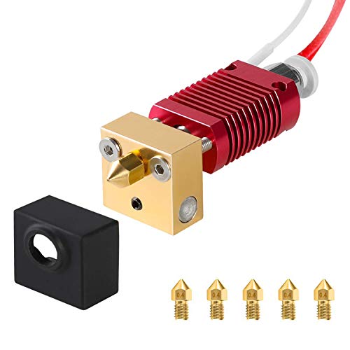 CREALITY Ender 3 Hotend, Qyuestore montato 1,75 mm estrusore 0,4 mm ugello Hotend Kit alluminio con ugello extra 0,4 mm * 5 per stampante 3D Ender-3/Ender-3 pro