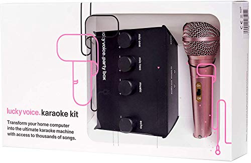 Lucky Voice Macchina Karaoke – Impianto karaoke casalingo con microfono per far cantare adulti e bambini - Compatibile con dispositivi Mac, PC, iOS e Android - Oltre 9000 canzoni