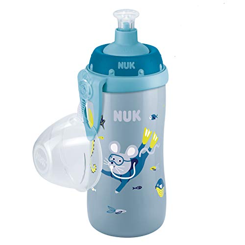 NUK Junior Cup tazza biberon | con ugello di sollevamento | Senza BPA | 300 ml | Blu