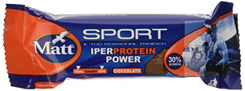 Matt Sport Iperprotein Power Cioccolato - Barretta Proteica Energetica al Gusto Cioccolato