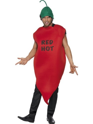 Smiffys Costume Chilli Pepper, Rosso, con Tunica e Cappello