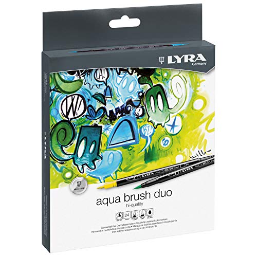 Lyra L6521240 - Astuccio 24 Pennarelli Aquabrush Duo, 24 Pezzi
