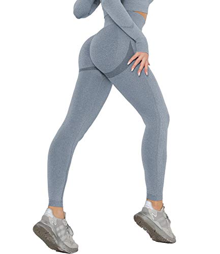 DUROFIT Pantaloni Yoga Senza Cuciture Leggings Lunghi Pantaloni Yoga Palestra Leggins Sportivi per Correre Fitness Blu S