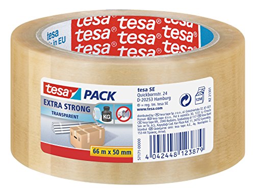 Tesa TE57171-00000-03 tesapack Extra Fuerte PVC 66m x 50mm Transparente, Standard
